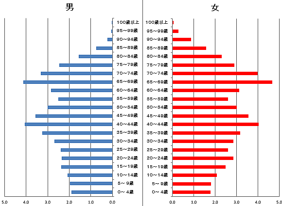 山科区人口ピラミッド グラフ
